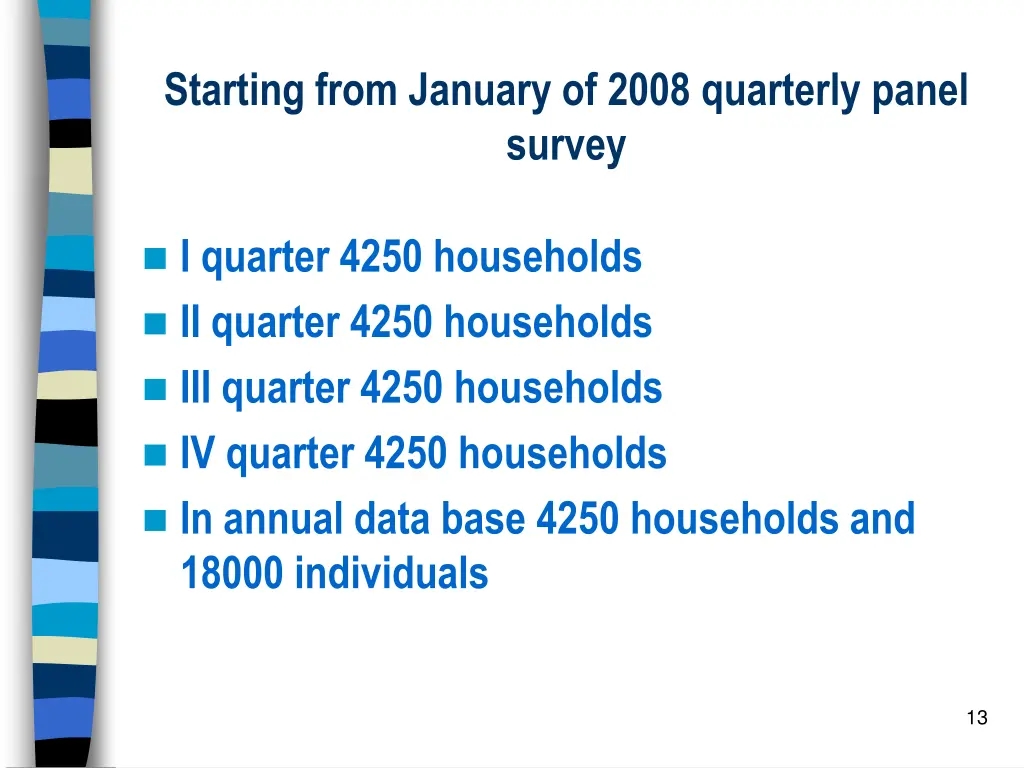 starting from january of 2008 quarterly panel