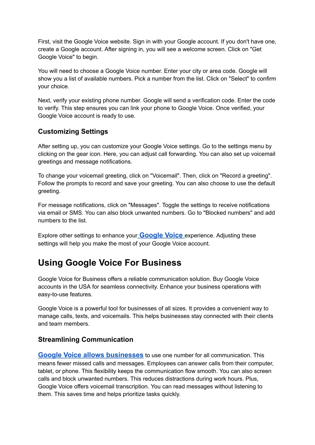 first visit the google voice website sign in with