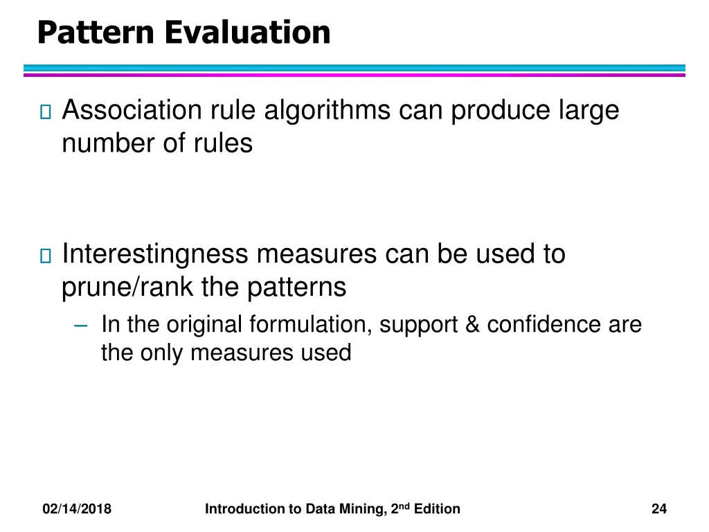 pattern evaluation