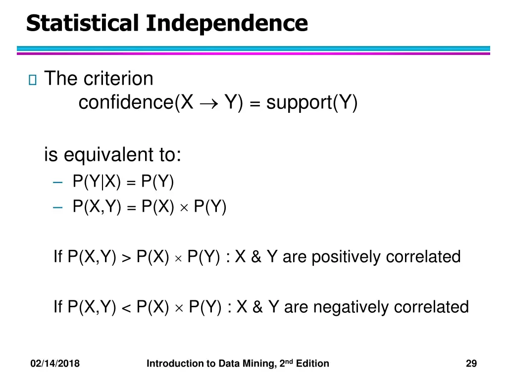 statistical independence