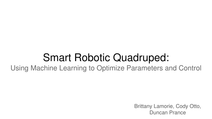 smart robotic quadruped using machine learning