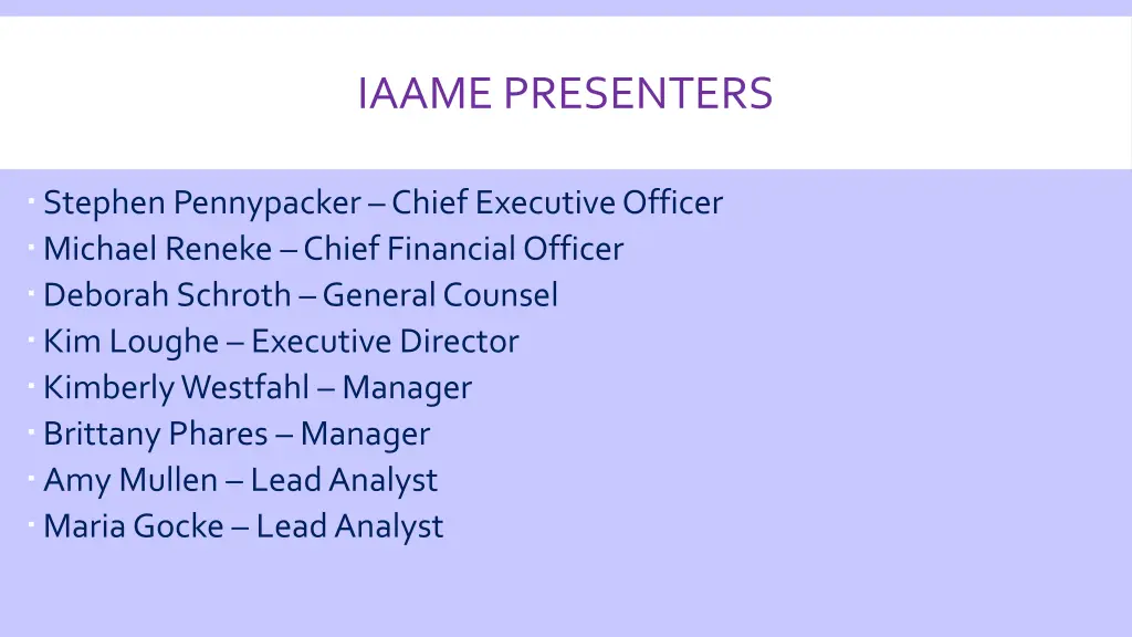 iaame presenters