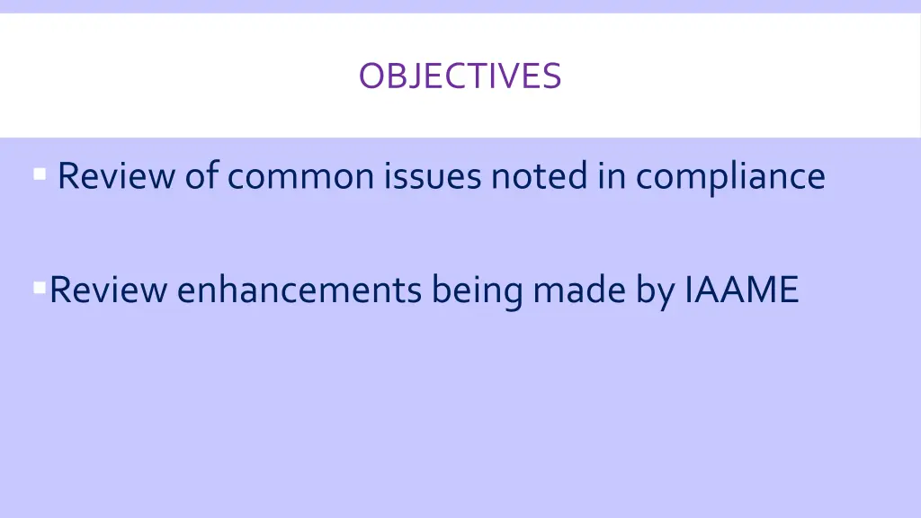 objectives