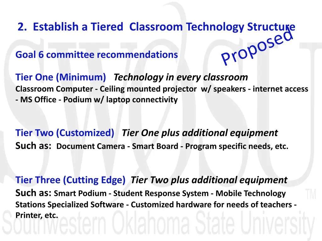 2 establish a tiered classroom technology