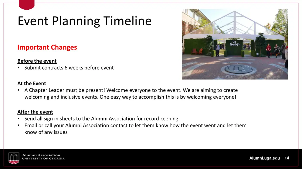 event planning timeline