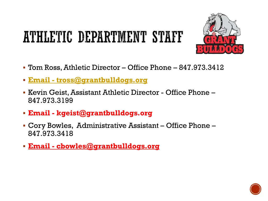 athletic department staff