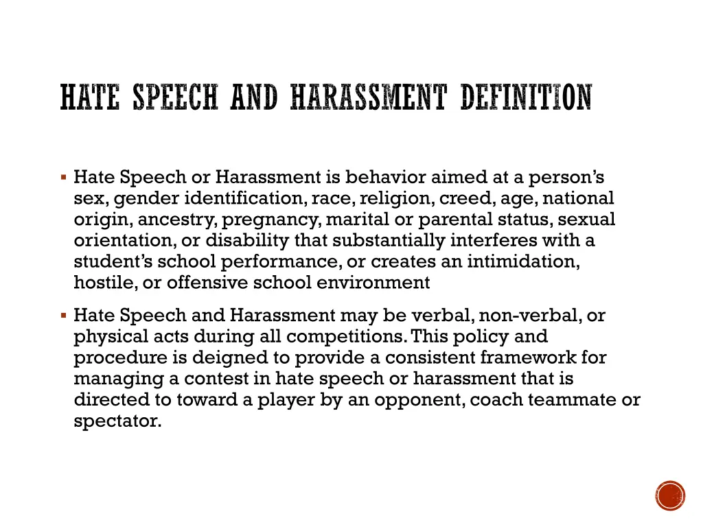 hate speech and harassment definition