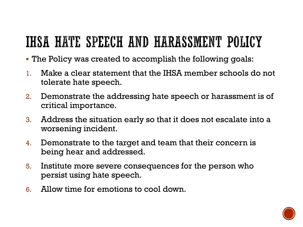 ihsa hate speech and harassment policy the policy