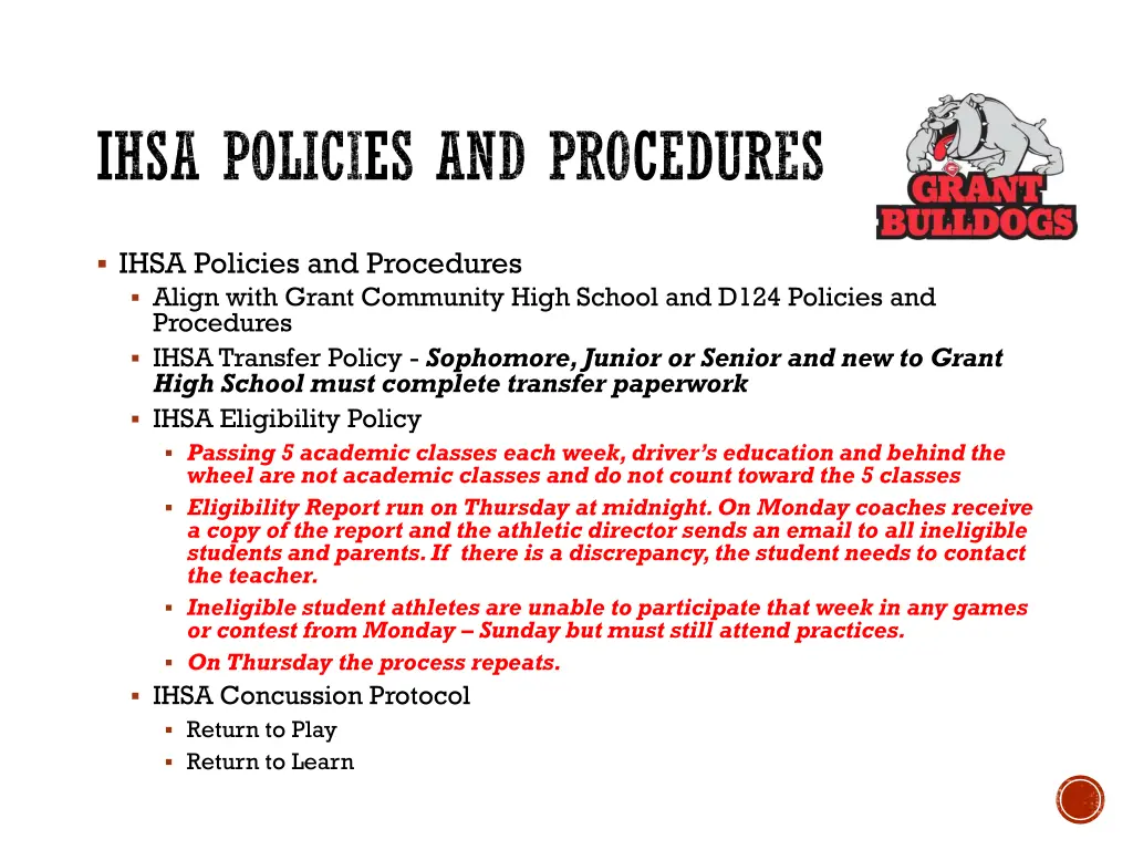 ihsa policies and procedures