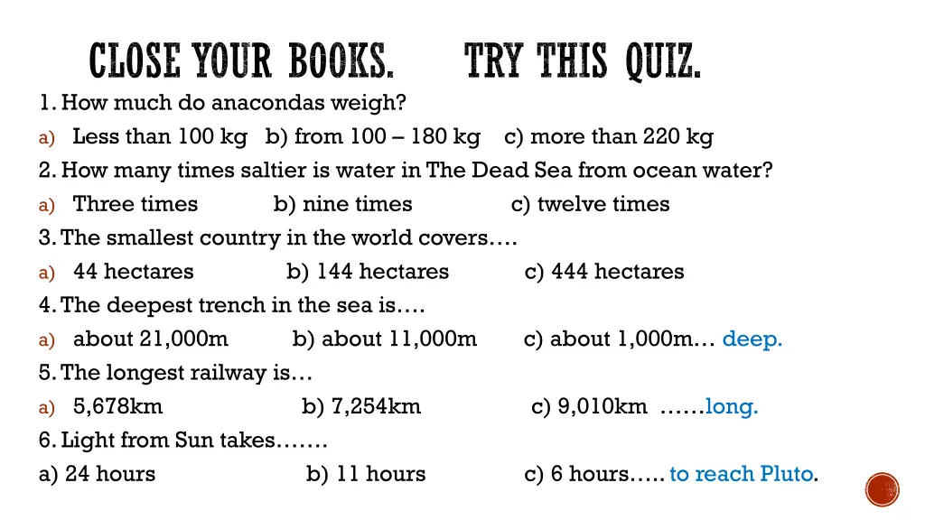 close your books try this quiz 1 how much