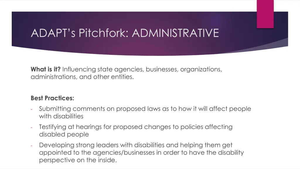 adapt s pitchfork administrative