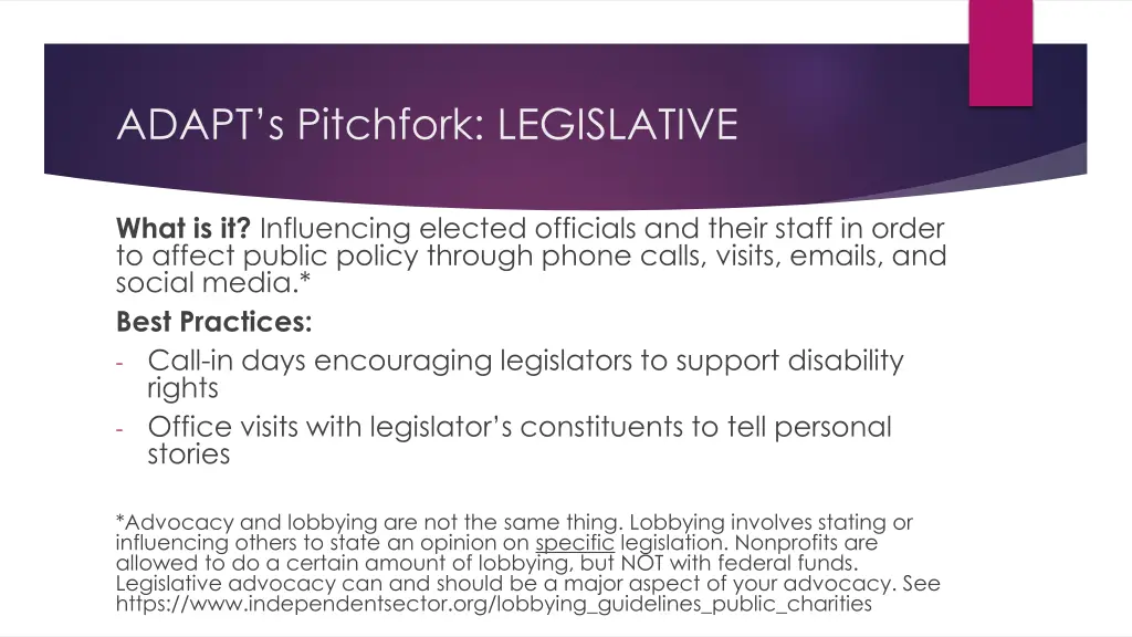 adapt s pitchfork legislative