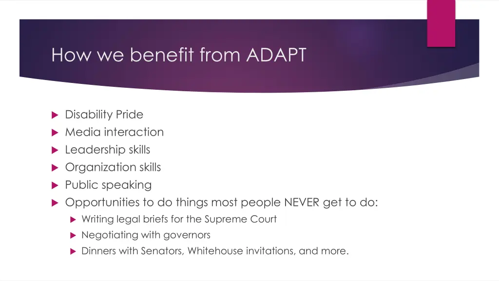 how we benefit from adapt