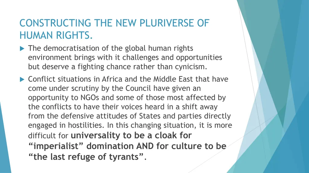 constructing the new pluriverse of human rights