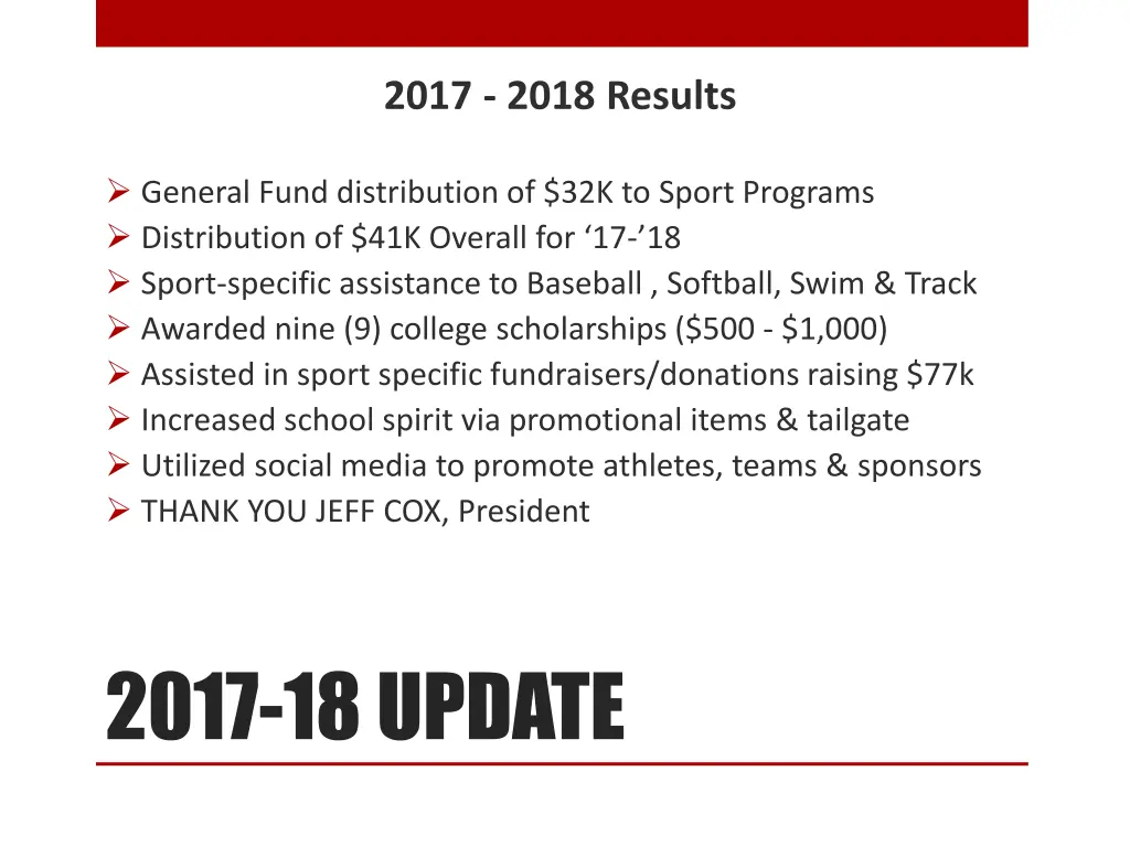 2017 2018 results