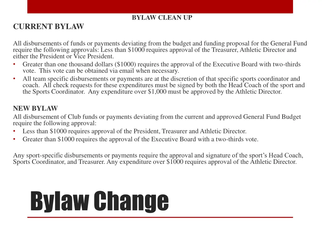 bylaw clean up