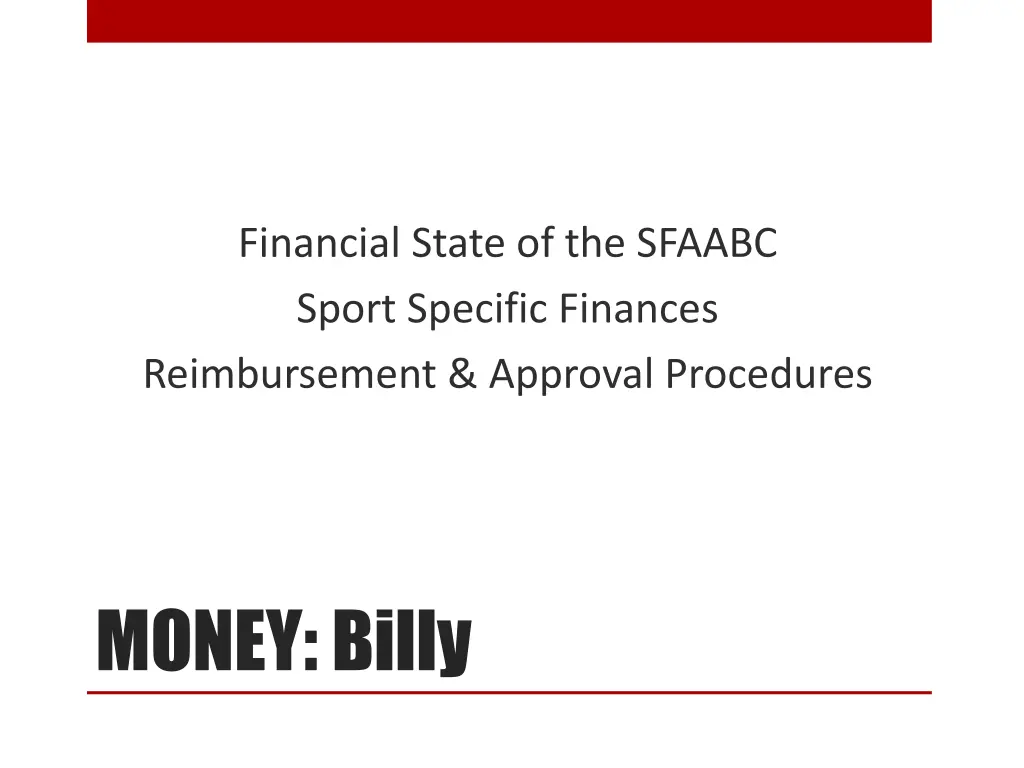 financial state of the sfaabc sport specific