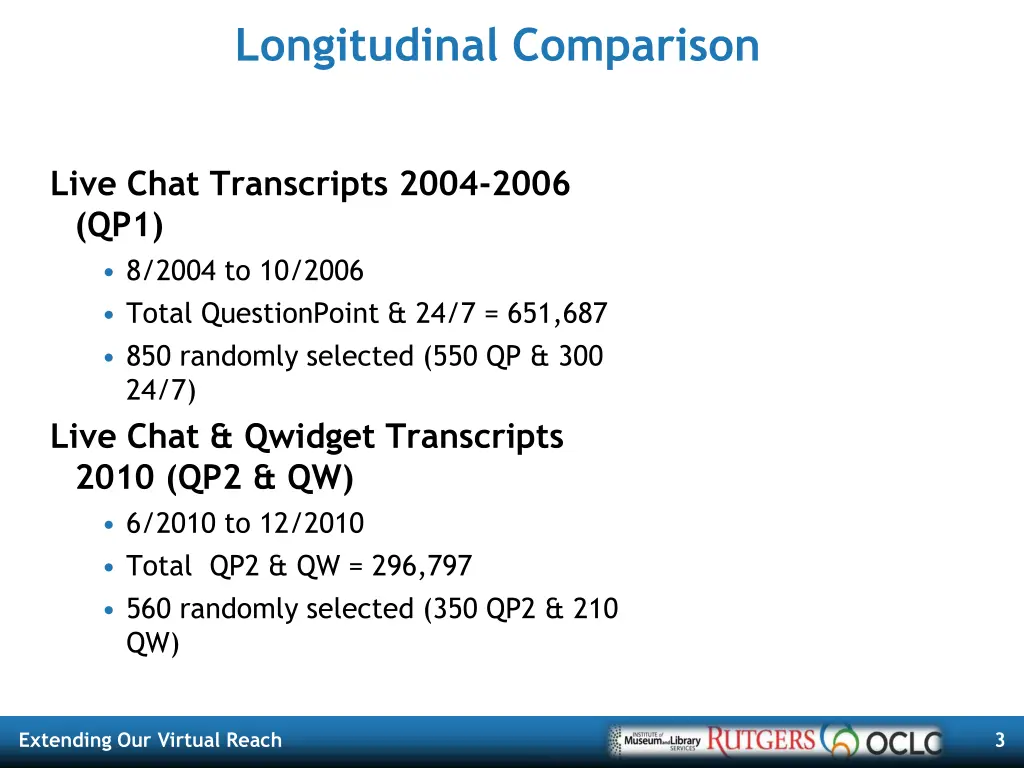 longitudinal comparison