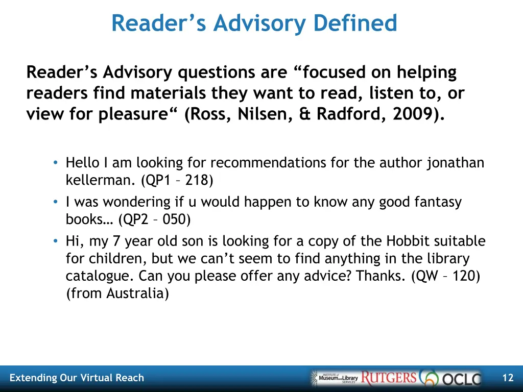 reader s advisory defined