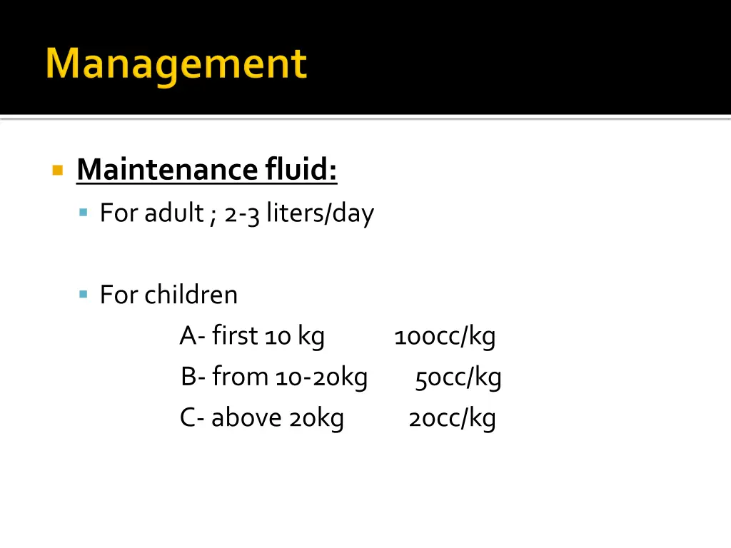 maintenance fluid for adult 2 3 liters day