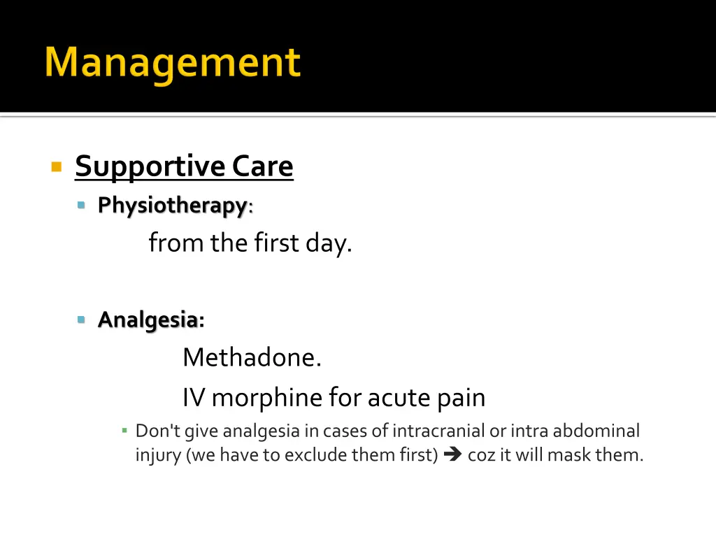 supportive care physiotherapy from the first day