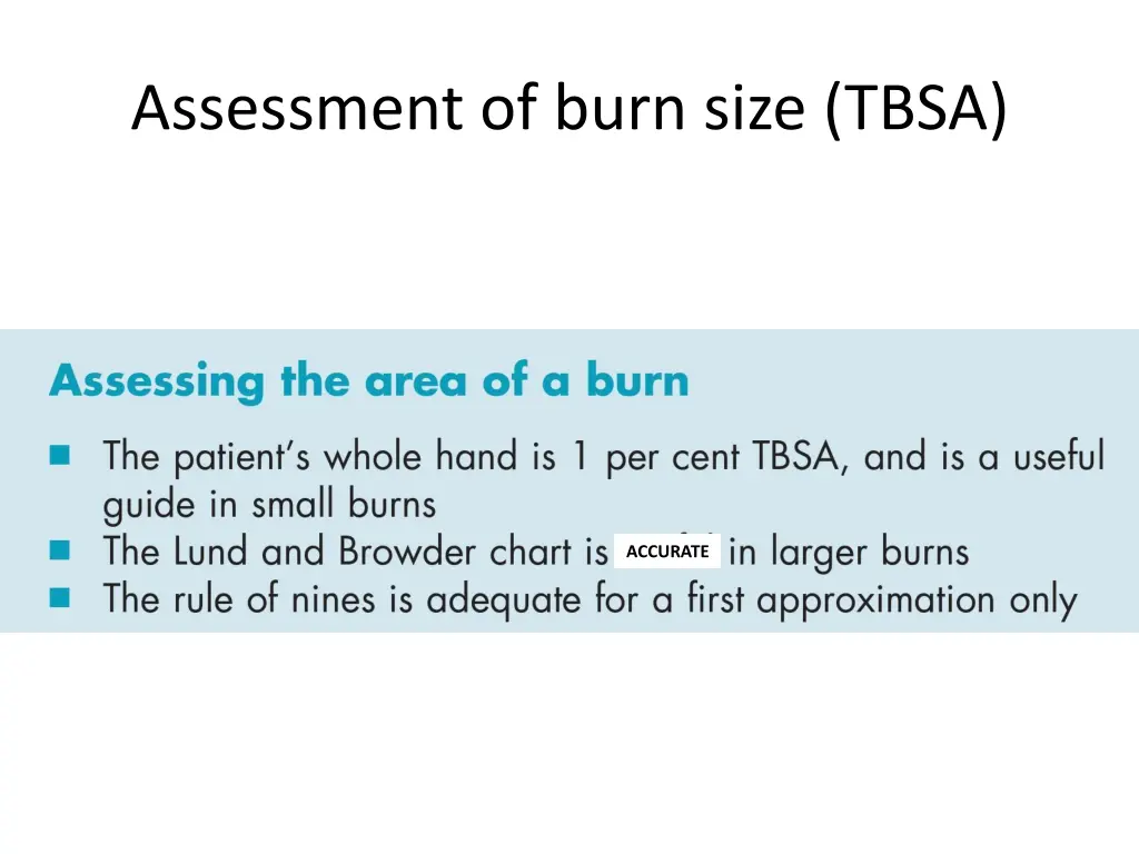 assessment of burn size tbsa