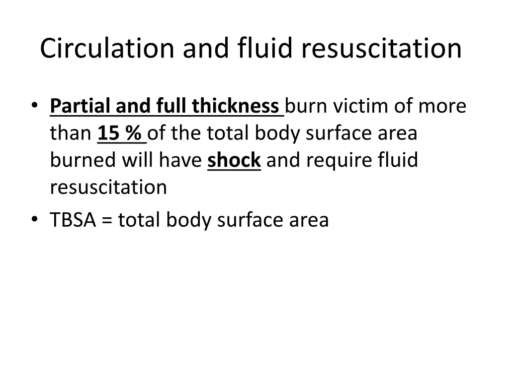 circulation and fluid resuscitation