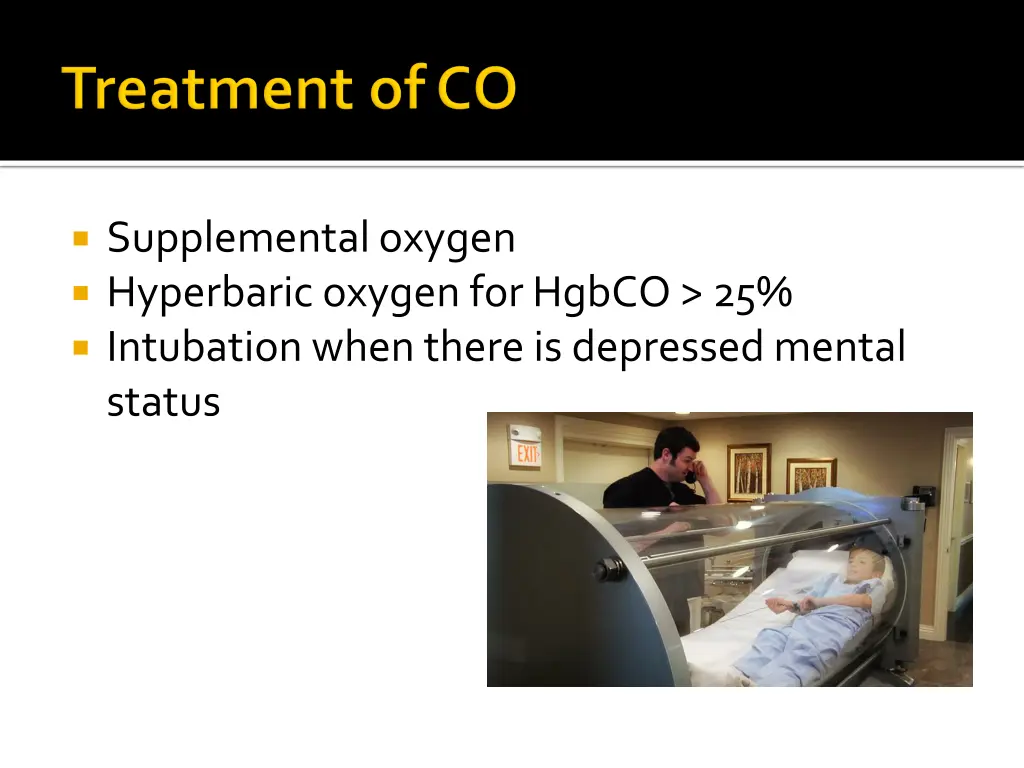 supplemental oxygen hyperbaric oxygen for hgbco