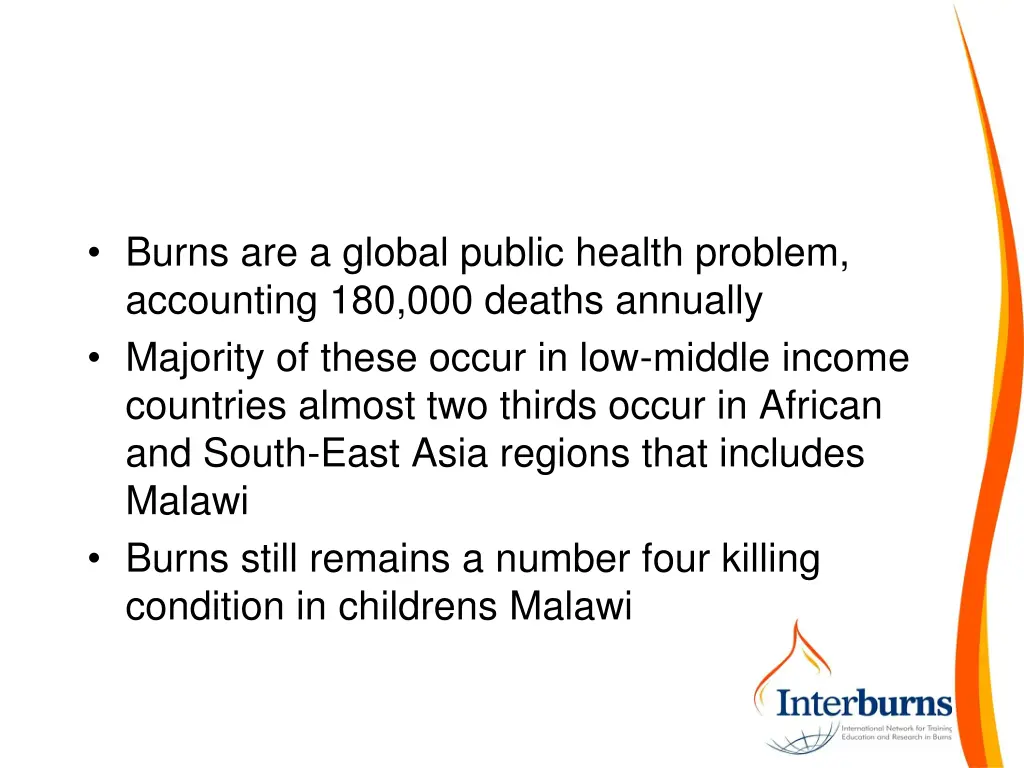 burns are a global public health problem