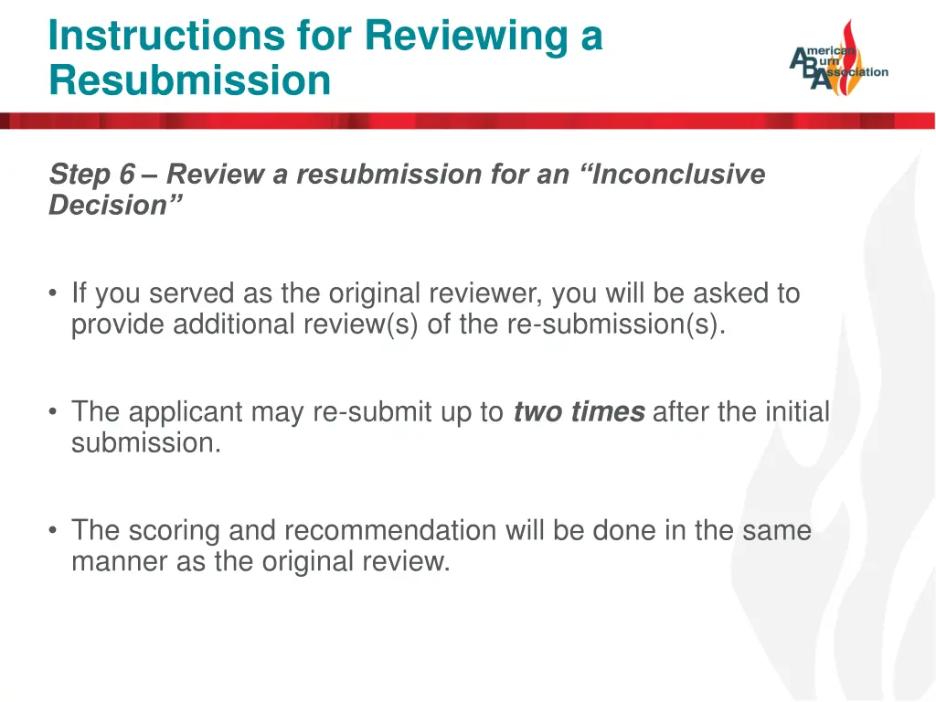 instructions for reviewing a resubmission 1