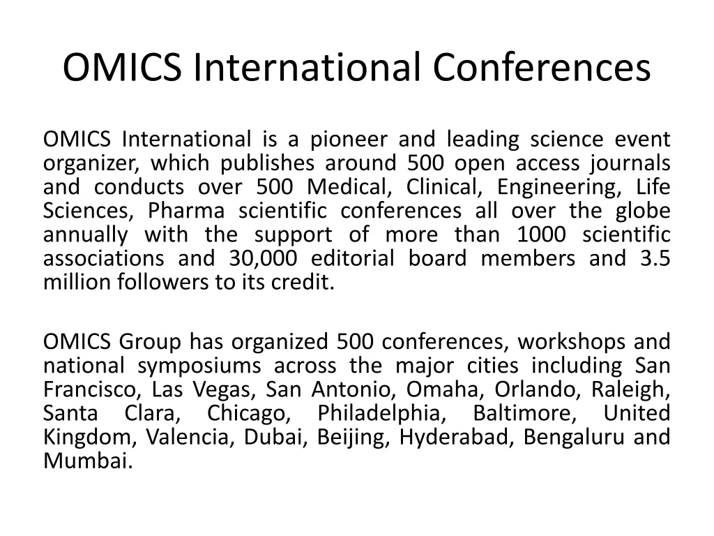 omics international conferences