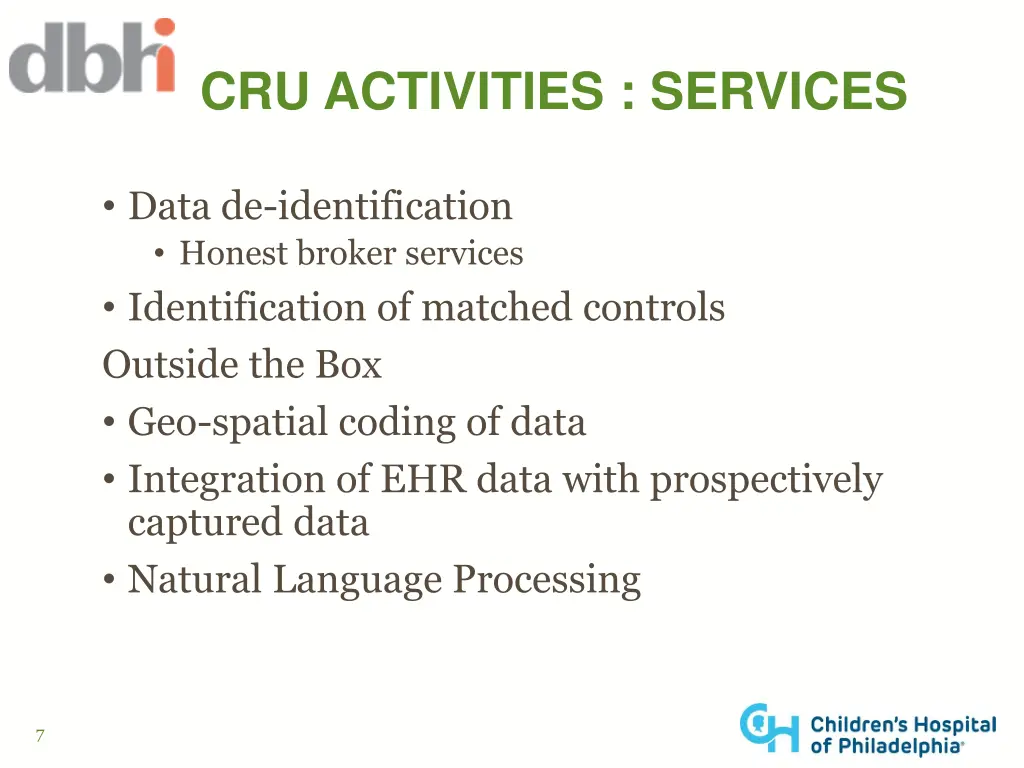 cru activities services