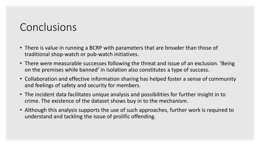 conclusions