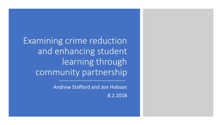 examining crime reduction and enhancing student