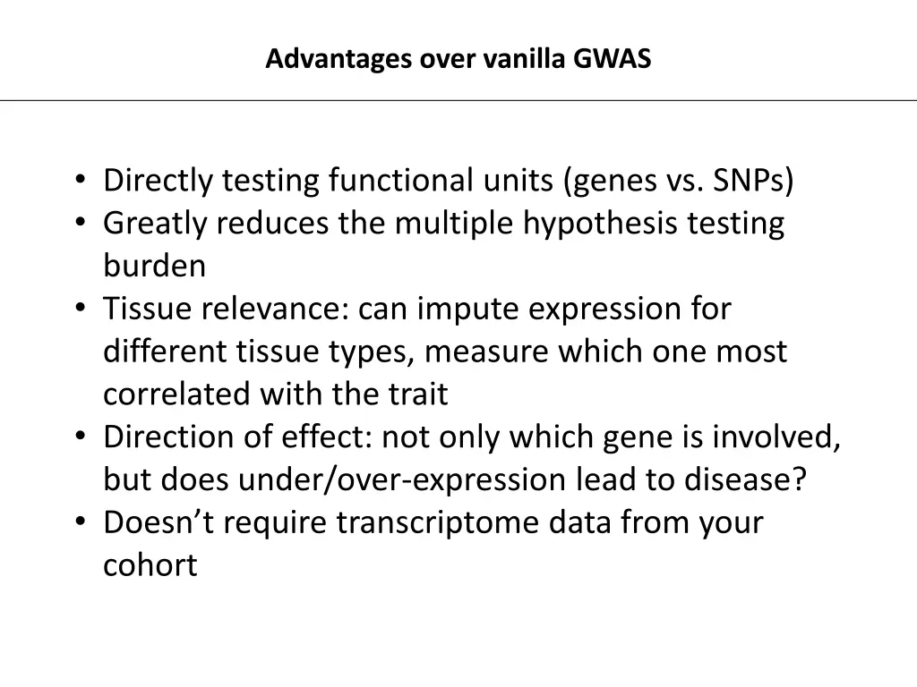 advantages over vanilla gwas