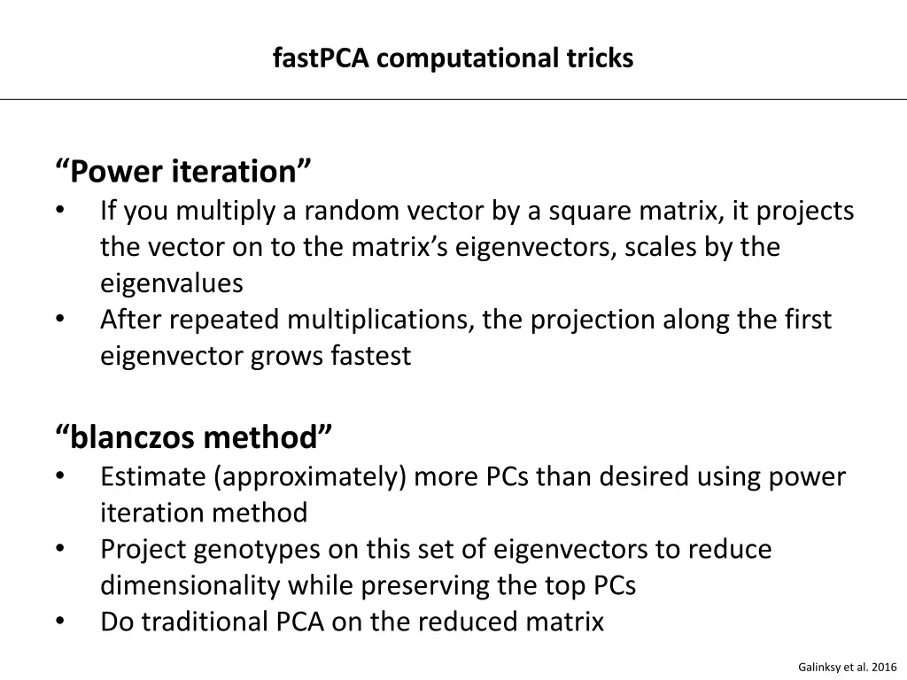 fastpca computational tricks