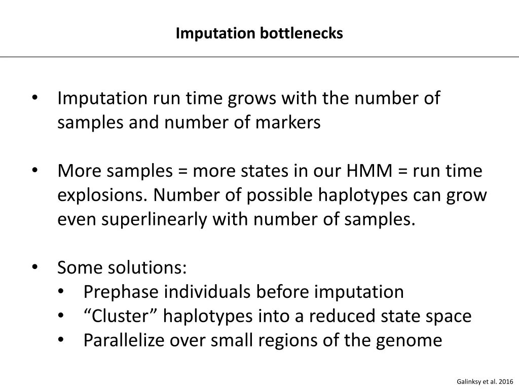 imputation bottlenecks