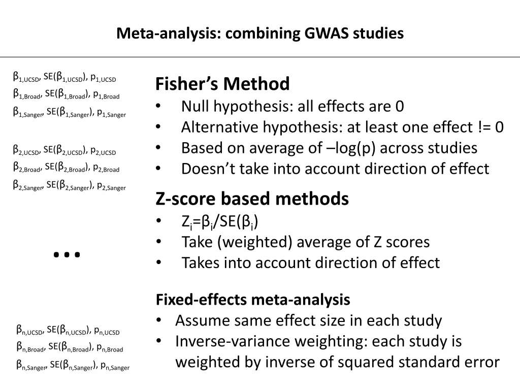 meta analysis combining gwas studies 1