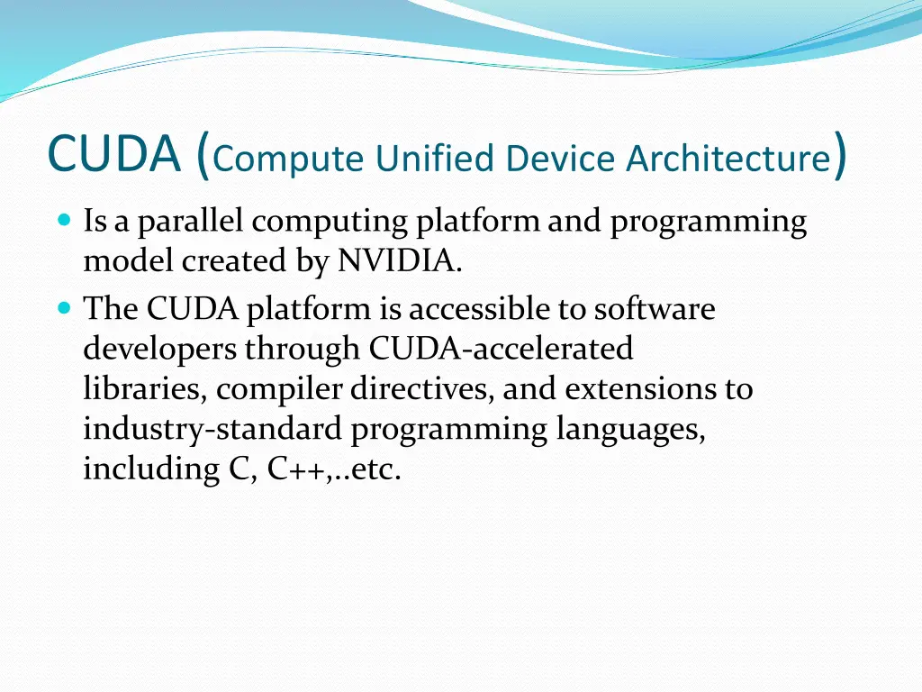 cuda compute unified device architecture