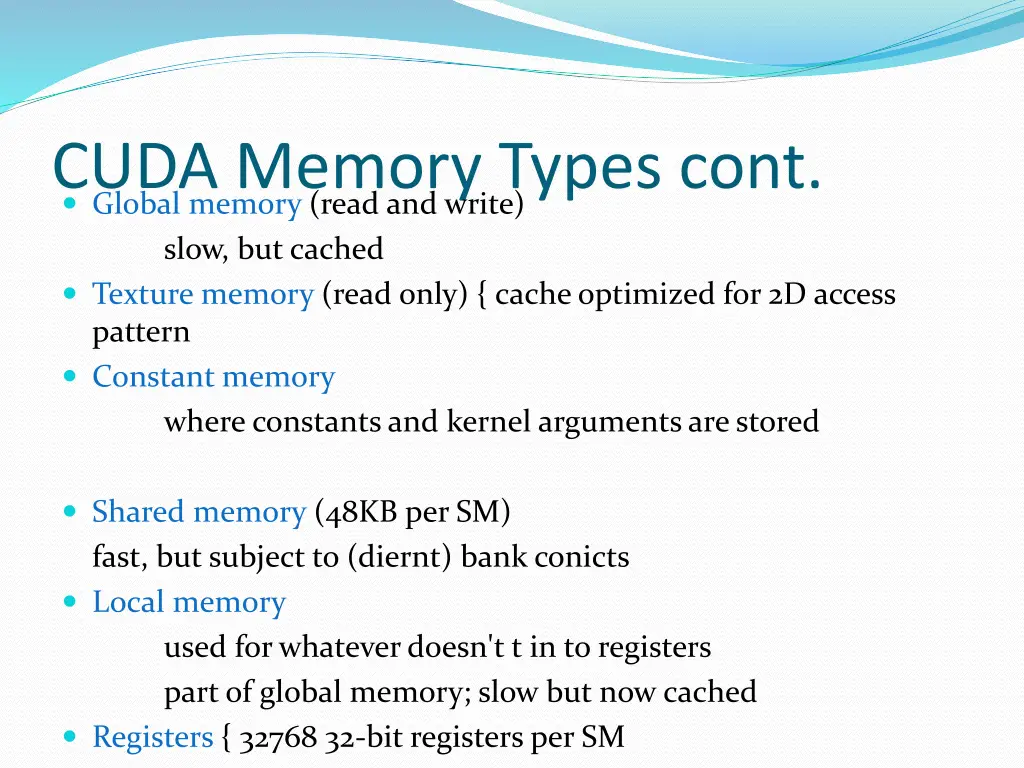 cuda memory types cont global memory read