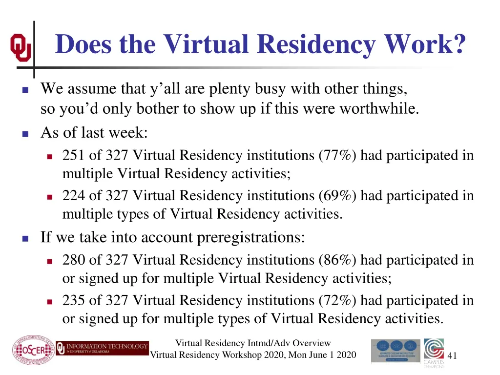 does the virtual residency work