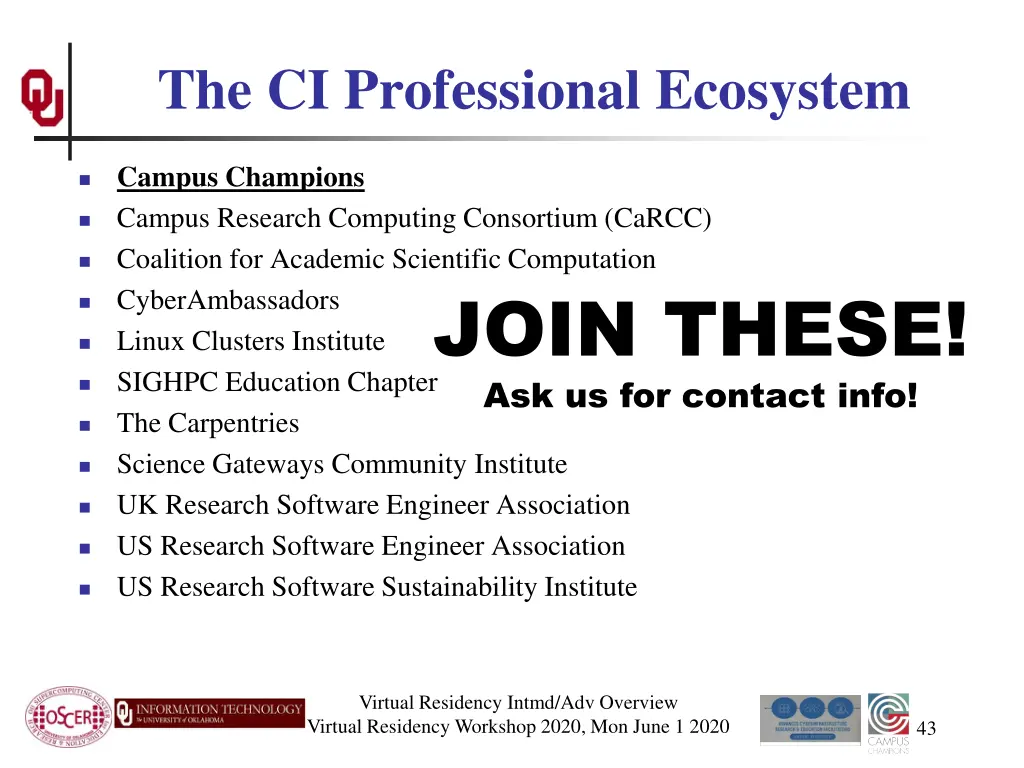 the ci professional ecosystem