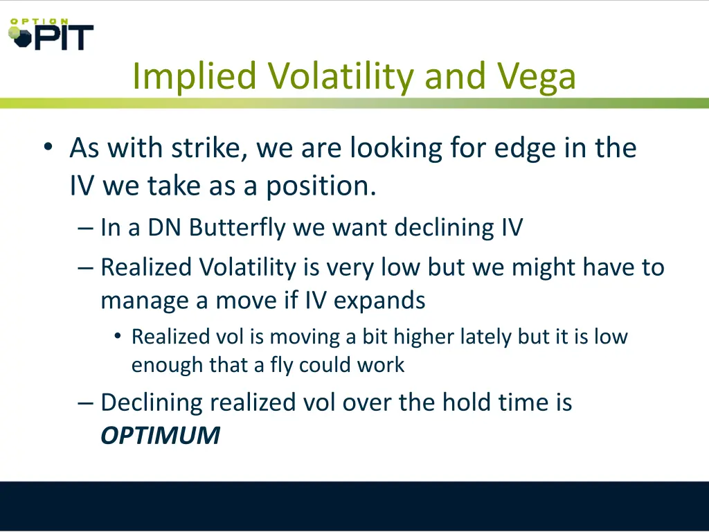 implied volatility and vega 1