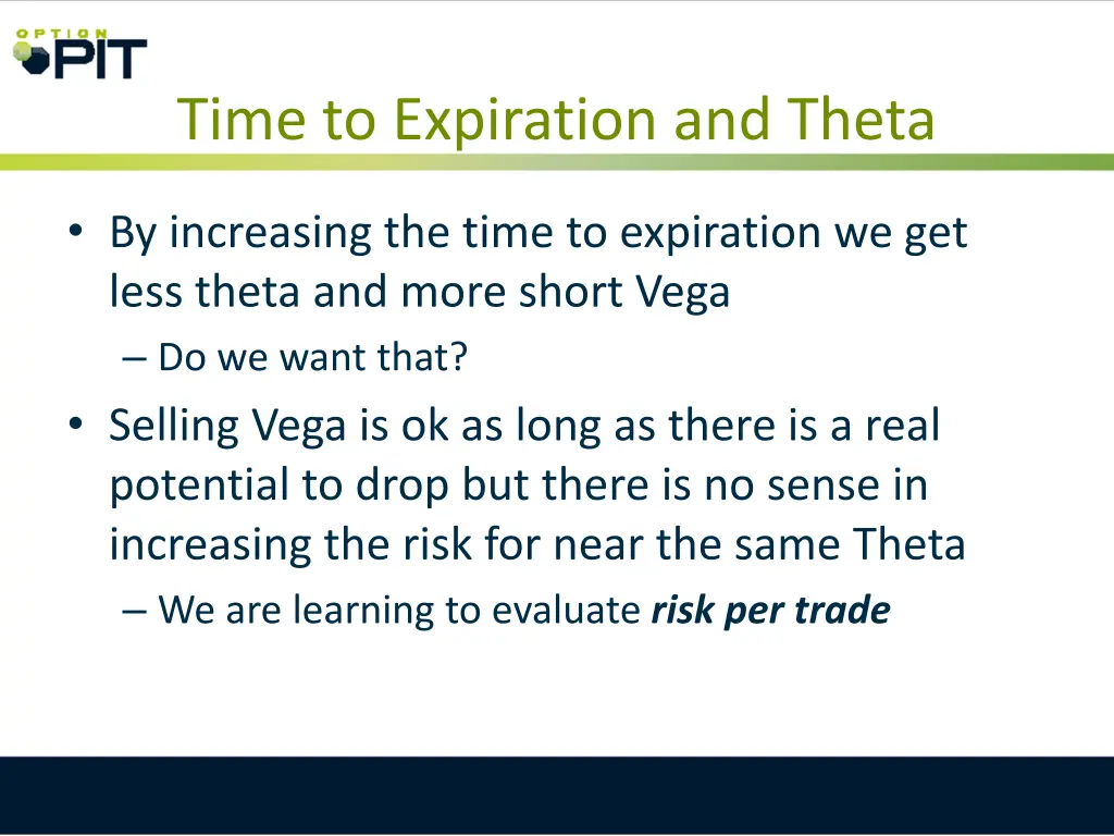 time to expiration and theta 1