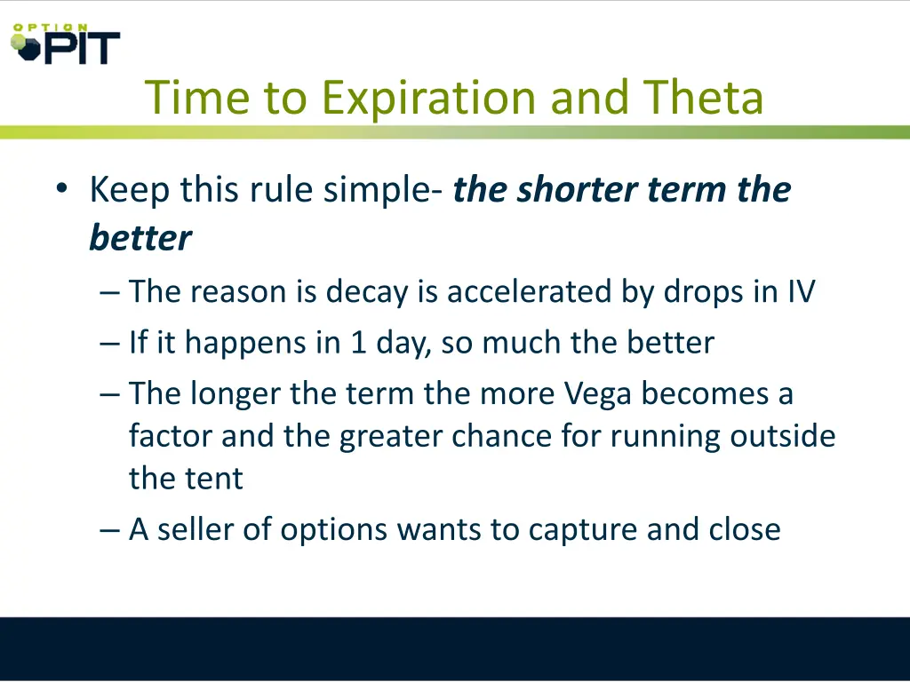 time to expiration and theta