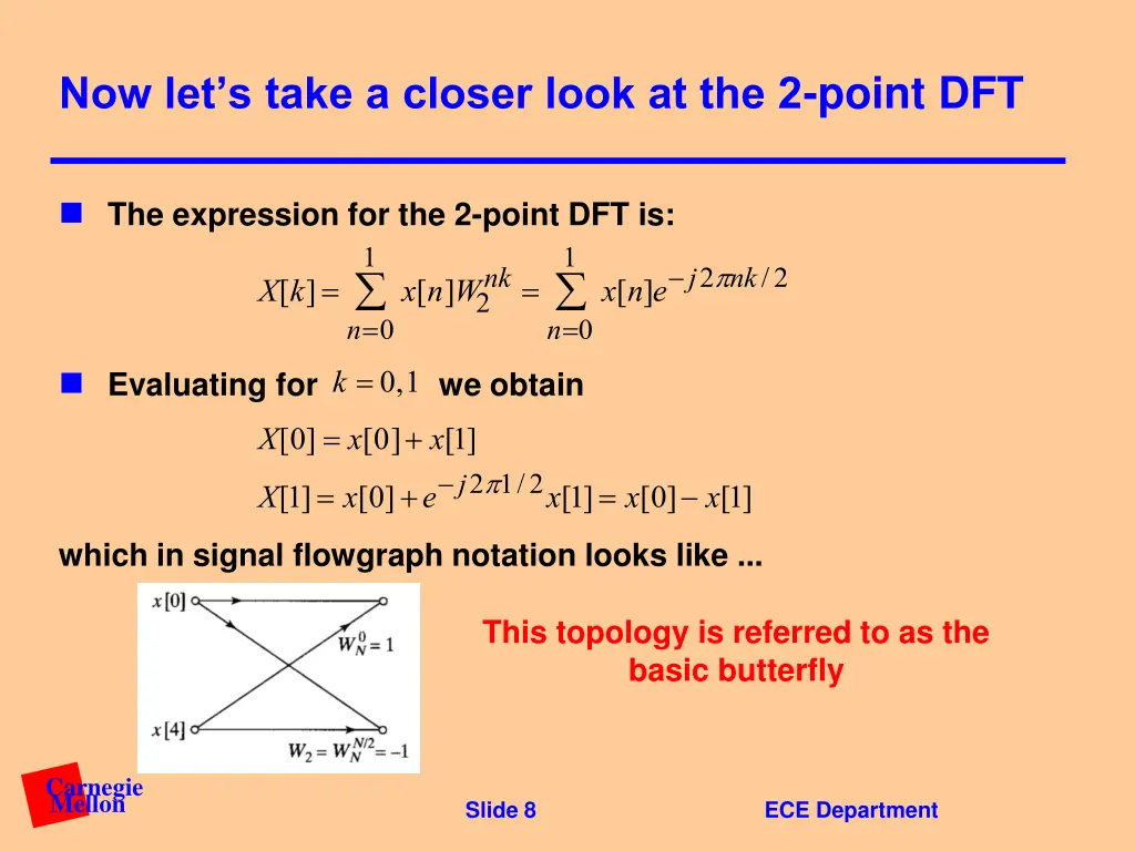 now let s take a closer look at the 2 point dft