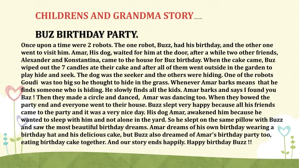 childrens and grandma story