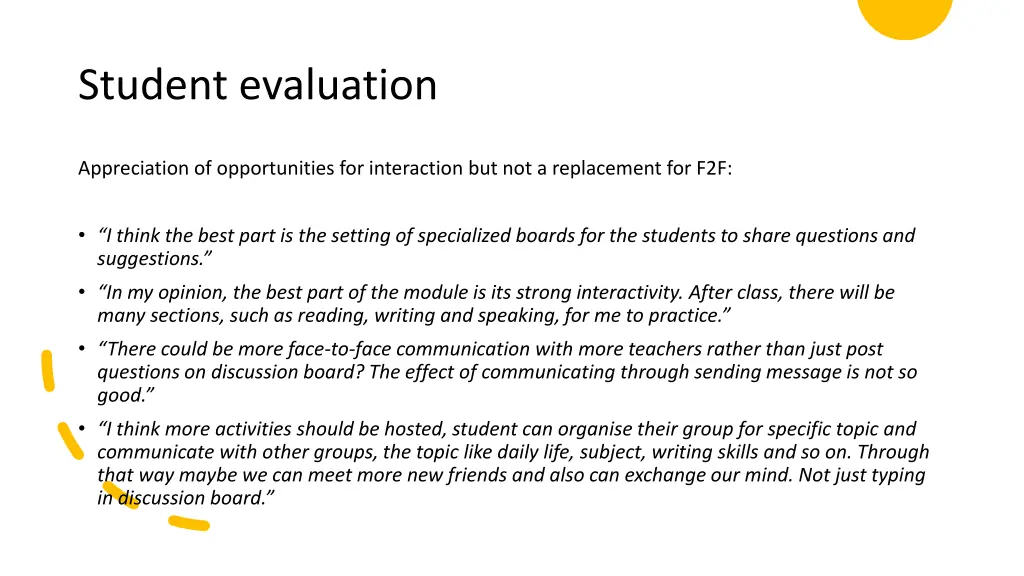 student evaluation