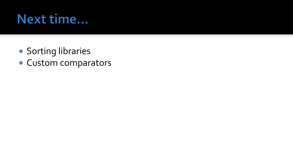 sorting libraries custom comparators