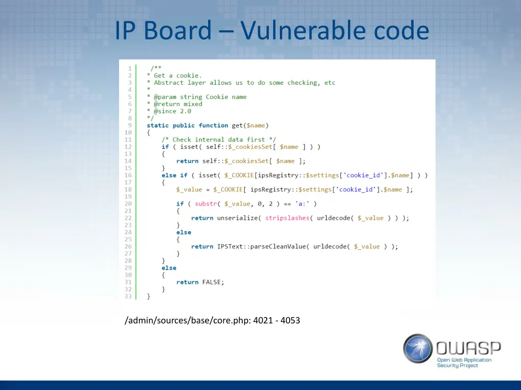 ip board vulnerable code